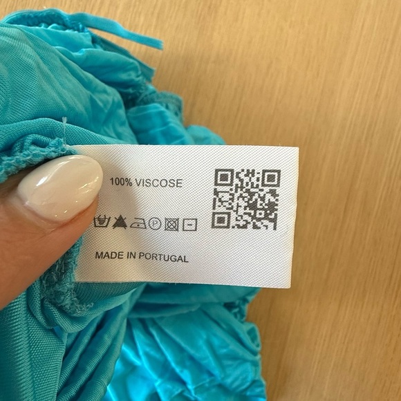 HANNE BLOCH BRIGH BLUE SMOCK RUSHED MISI DRESS SIZE MEDIUM 1751 - Picture 12 of 12